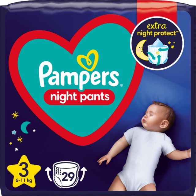 Πάνες Pampers Night Pants Νο3 (6-11kg) ,29τεμ