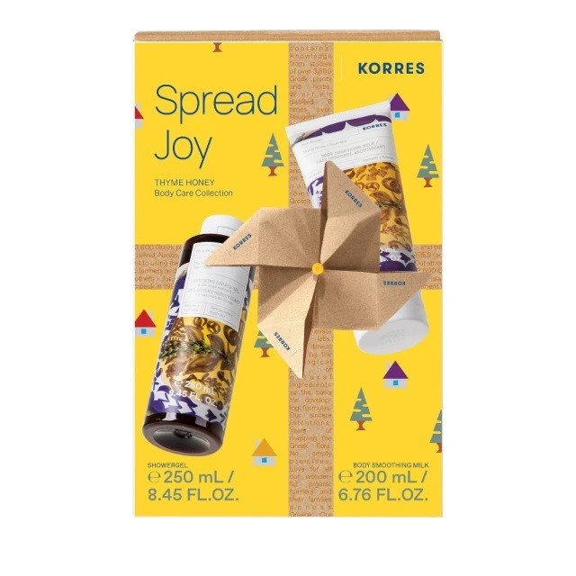 Korres Πακέτο Spread Joy Thyme Honey Body Care Collection Showergel Αφρόλουτρο Σώματος, 250ml & Body Smoothing Milk Ενυδατικό Γαλάκτωμα Σώματος, 200ml