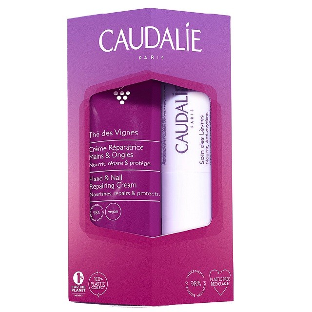 Caudalie Promo The Des Vignes Hand & Nail Cream Ενυδατική Κρέμα Χεριών & Νυχιών, 30ml & Lip Conditioner Για Ενυδάτωση Tων Χειλιών, 4,5gr