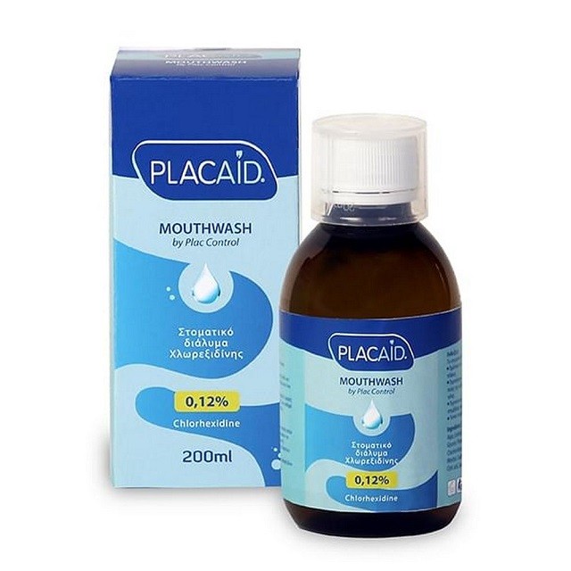 PlacAid Mouthwash Chlorhexidine Στοματικό Διάλυμα Με Χλωρεξιδίνης 0,12%, 200ml