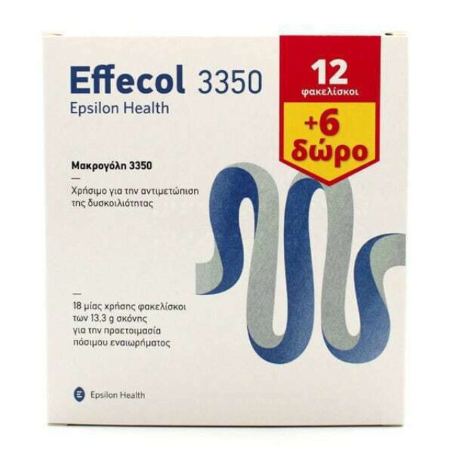 EPSILON HEALTH Effecol 3350 Ενηλίκων 12 Φακελίσκοι + Δώρο 6 Φακελίσκοι