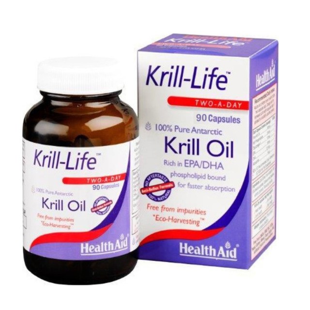 Health Aid Krill-Life 500mg Λιπαρα Οξέα για Καρδιά & Χοληστερίνη 90 Κάψουλες
