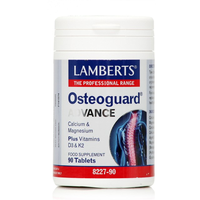 LAMBERTS Osteoguard Advance με Ασβέστιο,Μαγνήσιο,Βιταμίνες D3 και K, 90tabs 8227-90