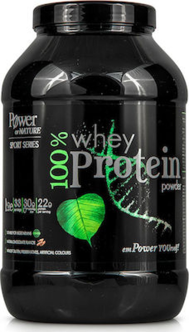 Power of Nature Sport Series 100% Whey Protein Ρόφημα Υψηλής Περιεκτικότητας από Πρωτεΐνη Ορού Γάλακτος με Γεύση Σοκολάτα, 1kg