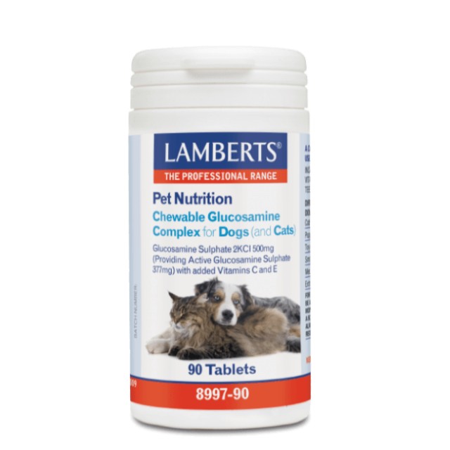Lamberts Pet Nutrition Chewable Glucosamine Complex Cats & Dogs Συμπλήρωμα για Σκύλους και Γάτες 90 Ταμπλέτες 8997-90