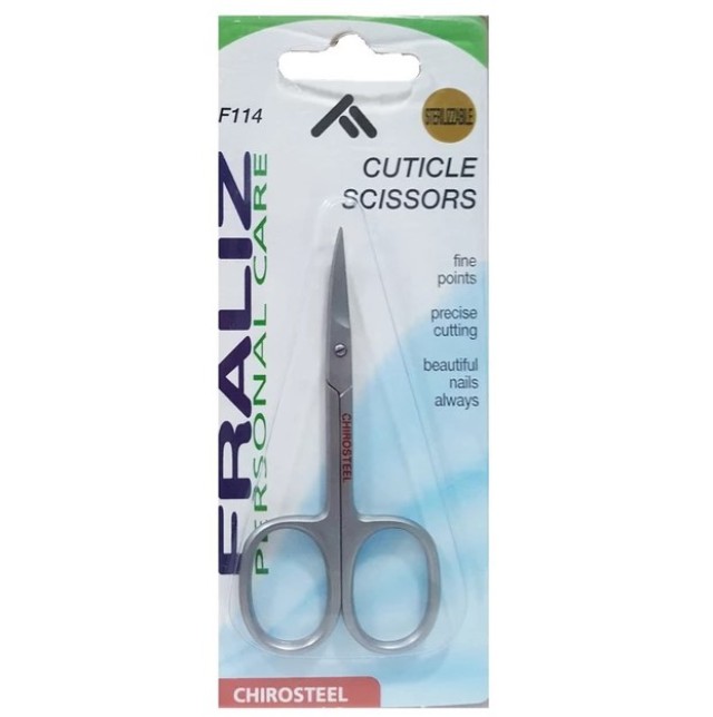 Fraliz F114 Cuticle Scissors Ψαλιδάκι για Πετσάκια Λεπτό Καμπυλωτό, 1 Τεμάχιο