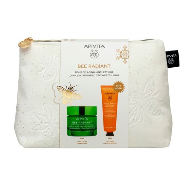 Apivita Πακέτο Bee Radiant Gel Face Cream Light 50ml & Δώρο Face Mask Orange 50ml