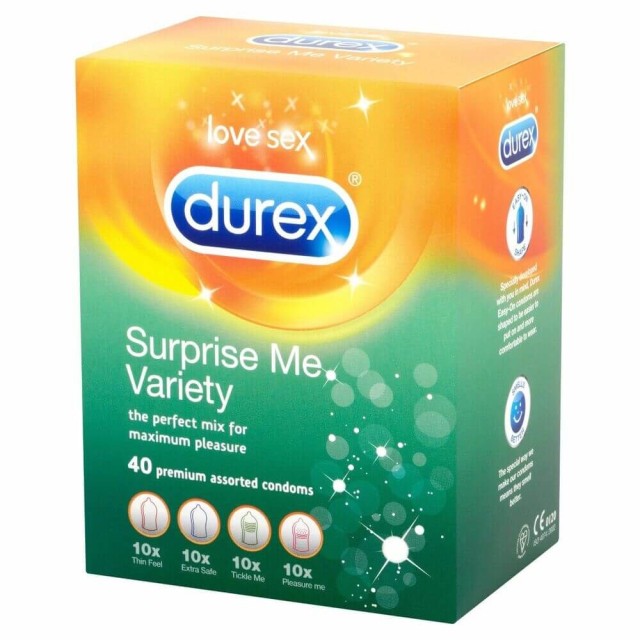 DUREX Durex Surprise Me Variety Box Ποικιλία Προφυλακτικών, 40τεμ