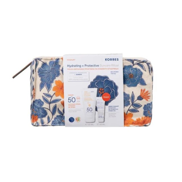 Korres Sunscreen Πακέτο Yoghurt Αντηλιακή Κρέμα Προσώπου με Χρώμα SPF50 50ml + Δώρο Νεσεσέρ με Ενυδατική Κρέμα-Gel 20ml