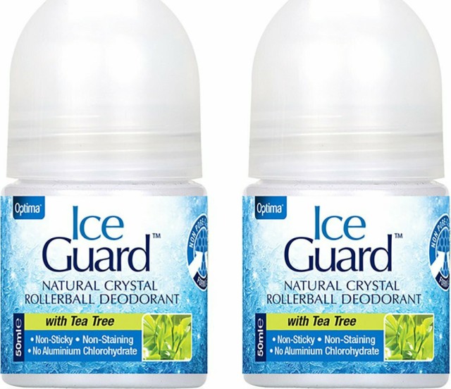OPTIMA Ice Guard Promo Με Τεϊόδεντρο, Αποσμητικός Κρύσταλλος σε Roll-On -50% Στην 2η Συσκευασία, 2x50ml