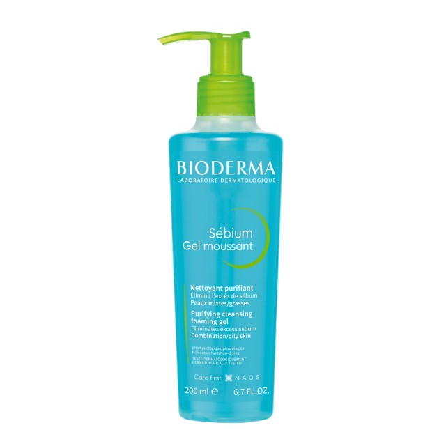 Bioderma Sebium Gel Moussant Καθαριστικό Τζελ Προσώπου για Λιπαρό/Μεικτό ή με Τάση για Ακμή Δέρμα 200ml
