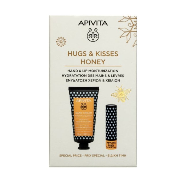 Apivita Πακέτο Hugs & Kisses Honey Κρέμα Χεριών 50ml & Lip Care με Μέλι 4.4g
