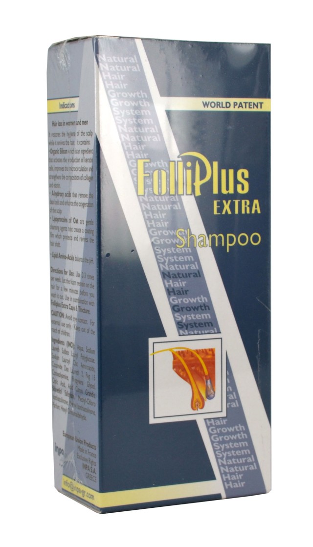 Inpa, Folliplus Extra Shampoo, 200 ml : Αποτελεσματικό Σαμπουάν που Προλαμβάνει & Καταπολεμάει τα Συμπτώματα της Αλωπεκίας & της Τριχόπτωσης, Κατάλληλο για την Περίοδο της Εμμηνόπαυσης