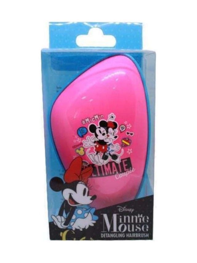 DESSATA Disney Minnie Mouse Brush Βούρτσα Μαλλιών Που Ξεμπλέκει Στεγνά & Βρεγμένα Μαλλιά Ροζ - Γαλάζιο, 1τμχ
