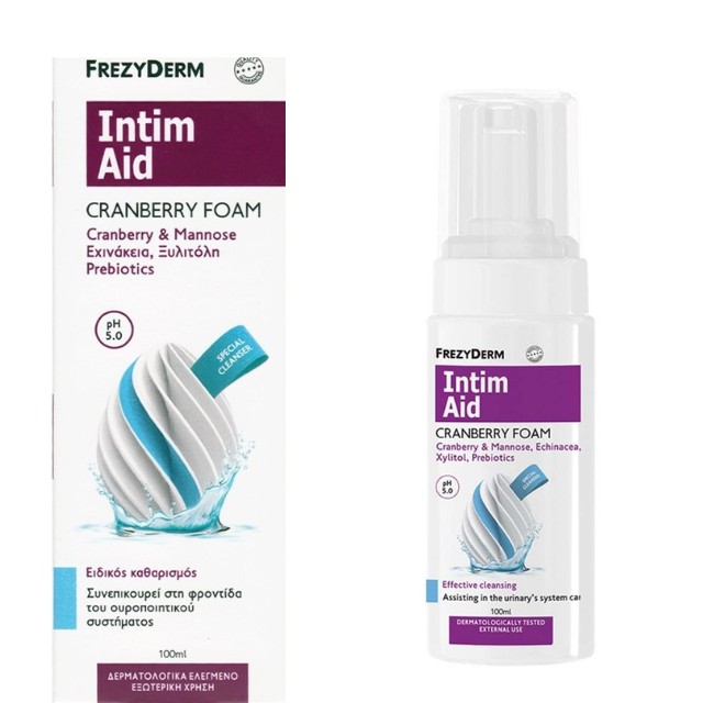 Frezyderm Intim Aid Cranberry Foam pH 5.0 Αφρός Καθαρισμού για Ευαίσθητη Περιοχή 100ml