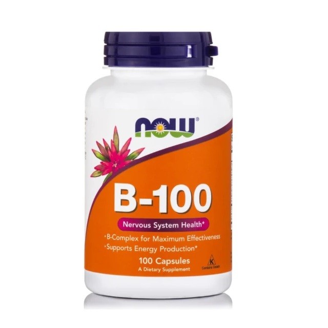 Now Foods B100 Complex Συμπλήρωμα Διατροφής Με Βιταμίνη Β-100 Για Την Υγεία Του Νευρικού Συστήματος, 100veg.caps