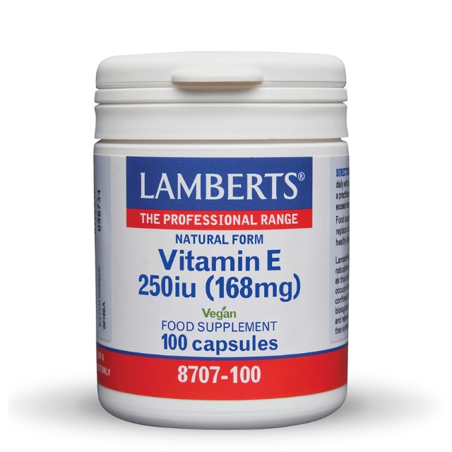 Lamberts Vitamin E 250iu Natural Form 100 Κάψουλες 8707-100