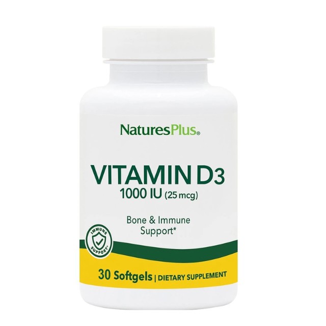 Natures Plus Vitamin D3 100IU 30 Μαλακές Κάψουλες