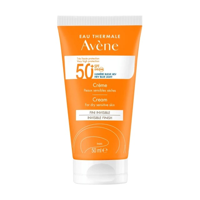 Avene Solaire Eau Thermale Cream SPF50+ Αντιηλιακή Κρέμα Προσώπου για Ξήρο Ευαίσθητο Δέρμα 50ml