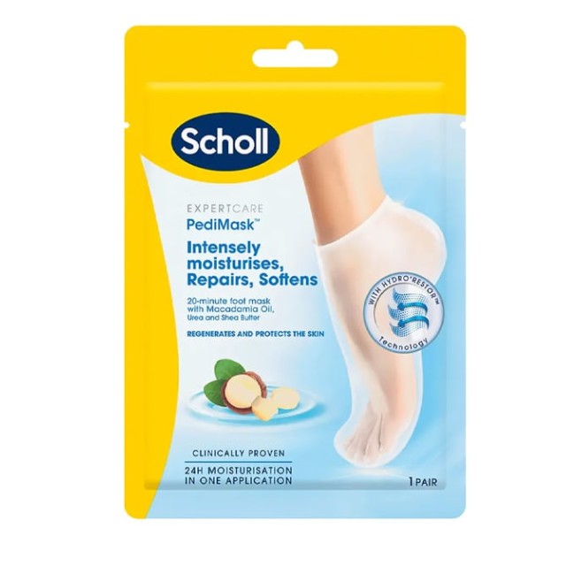 Dr. Scholls PediMask Μάσκα Ποδιών Με Έλαιο Μακαντάμια 1 ζευγάρι