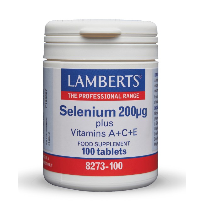 Lamberts Selenium 200μg Plus A C E Σελήνιο με Βιταμίνες Α C E 100 Ταμπλέτες 8273-100