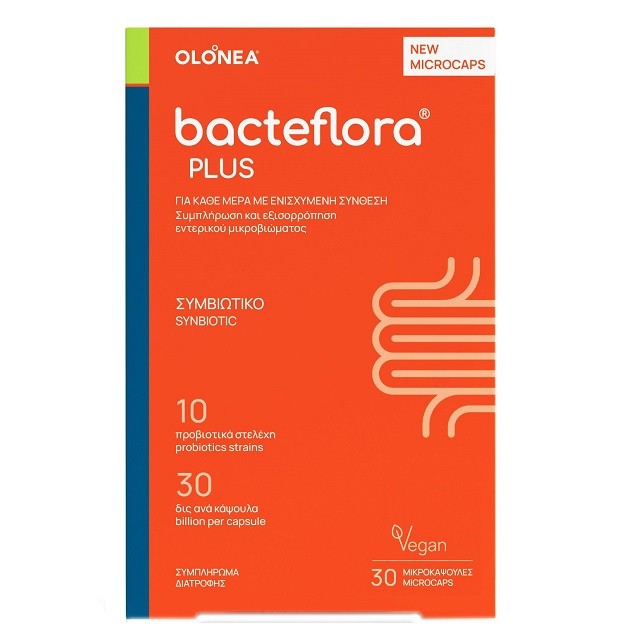 Olonea Bacteflora Plus Συμπλήρωμα Διατροφής Προβιοτικών, 30 Φυτικές Κάψουλες