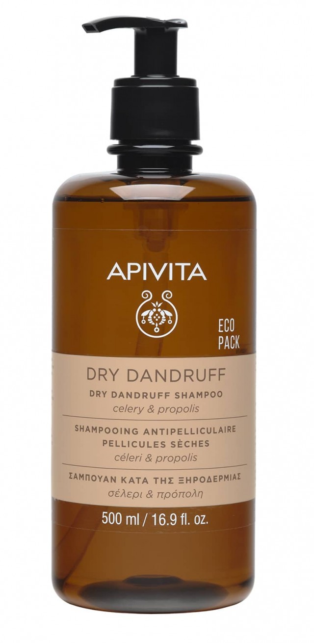 APIVITA Dry Dandruff Shampoo Eco Pack Σαμπουάν κατά της Ξηροδερμίας με Σέλερι και Προπόλη, 500ml