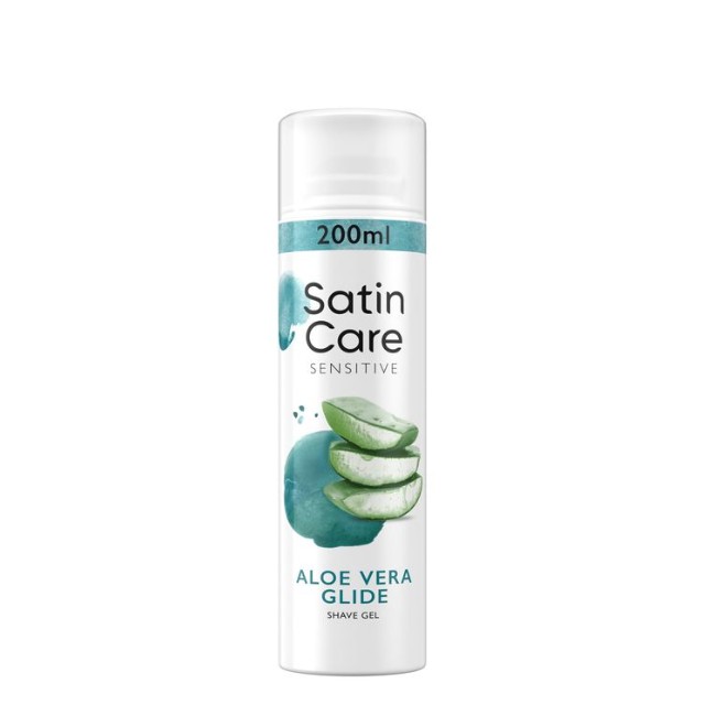 Procter & Gamble Gillette Satin Care Sensitive Shave Gel Aloe Vera Glide Αφρός Ξυρίσματος 200ml