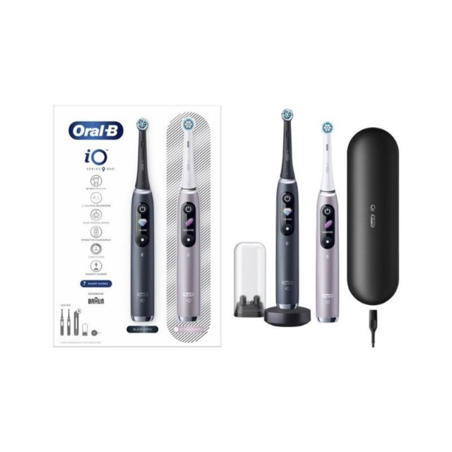 Oral-B iO Series 9 Duo Black Onyx & Rose Ηλεκτρικές Οδοντόβουρτσες 2 Τεμάχια