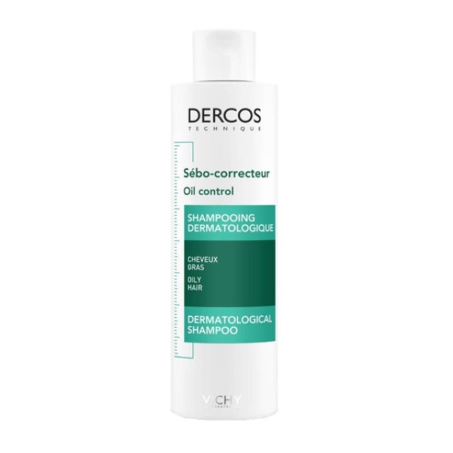 VICHY Dercos Oil Control Shampoo, Σαμπουάν για τη Ρύθμιση της Λιπαρότητας, 200ml
