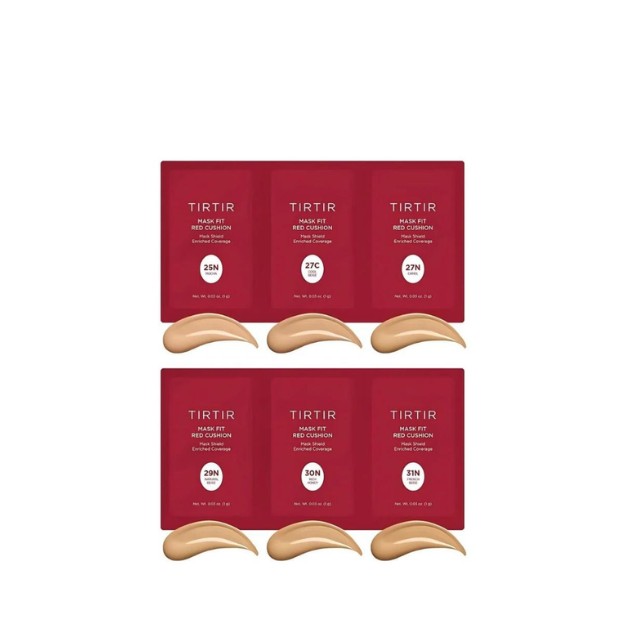 Tirtir Πακέτο Mask Fit Red Cushion 6 Shade Trial 6x1gr (25N/27C/27N/29N/30N/31N)