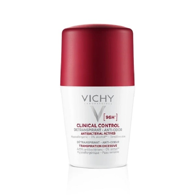 Vichy Deodorant Clinical Control 96h Anti-Odor Roll-on Αποσμητικό για Ευαίσθητες Επιδερμίδες Με 96 Ωρες Διαρκεια 50ml