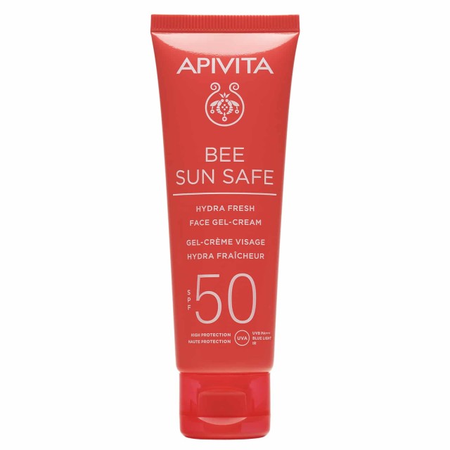 APIVITA Bee Sun Safe Hydra Fresh Face Cream Gel SPF50, Ενυδατική Αντηλιακή Κρέμα Gel Προσώπου Ελαφριάς Υφής, 50ml