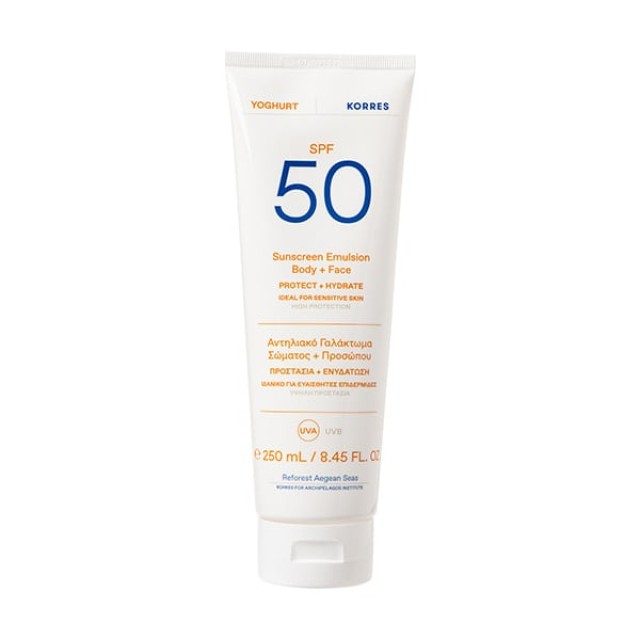 KORRES Yoghurt Sunscreen Body & Face Αντηλιακό Γαλάκτωμα Σώματος & Προσώπου SPF50, 250ml