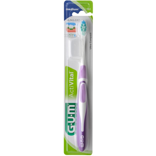 Gum Activital Compact, Οδοντόβουρτσα 583 Medium 1τμχ