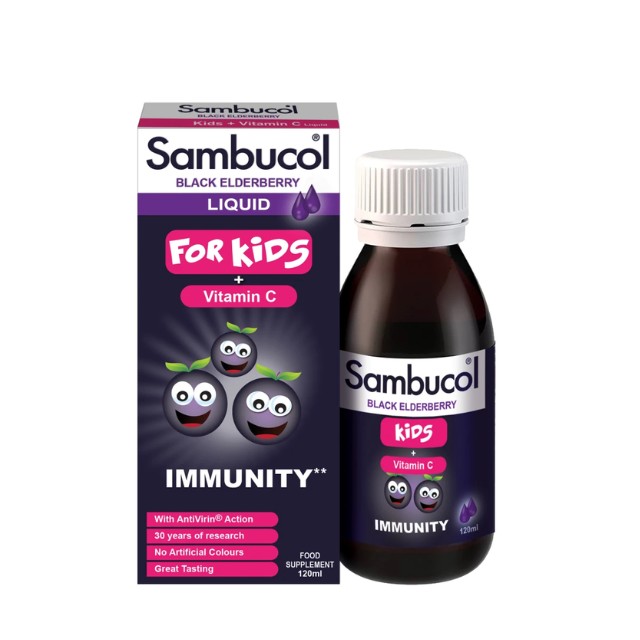 Sambucol Liquid for Kids Παιδικό Σιρόπι Για Την Ενίσχυση Του Ανοσοποιητικού 120ml