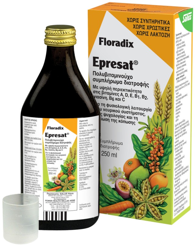 Power Health Floradix Epresat, Πολυβιταμινούχο Συμπλήρωμα για την Ενίσχυση της Μνήμη & της Αυτοσυγκέντρωση, 250ml