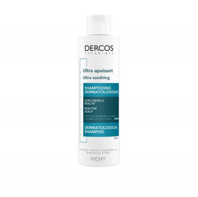 Vichy Dercos Ultra Soothing Καταπραϋντικό Σαμπουάν για Ευαίσθητο Τριχωτό & Κανονικά/Λιπαρά μαλλιά, 200ml
