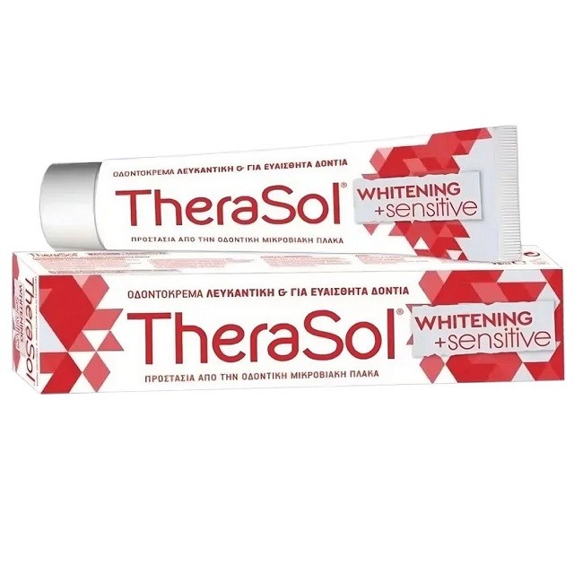 Therasol Whitenning & Sensitive Toothpast Λευκαντική Οδοντόκρεμα Για Ευαίσθητα Δόντια, 75ml