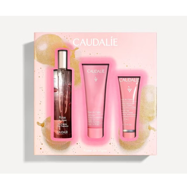 Caudalie Rose de Vigne Fresh Fragrance Πακέτο με Γυναικείο Άρωμα 50ml & Shower Gel 50ml & Hand & Nail Cream 30ml