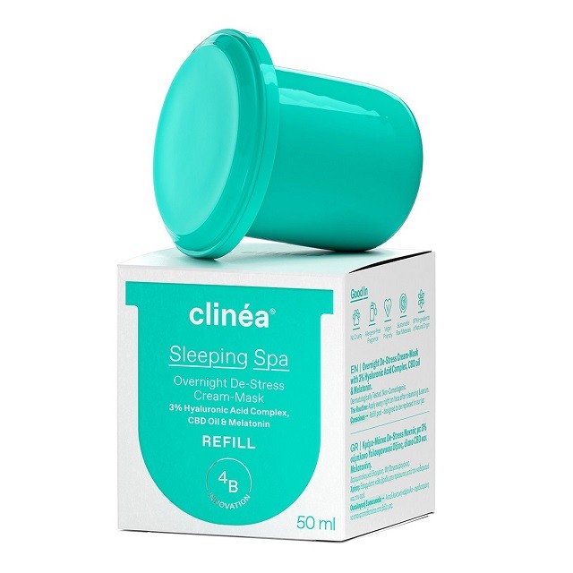 Clinea Sleeping Spa De-Stress Cream-Mask Refill Κρέμα-Μάσκα Νυκτός Προσώπου Με Μελατονίνη Για Ενυδάτωση & Αναζωογόνηση (Ανταλλακτικό), 50ml