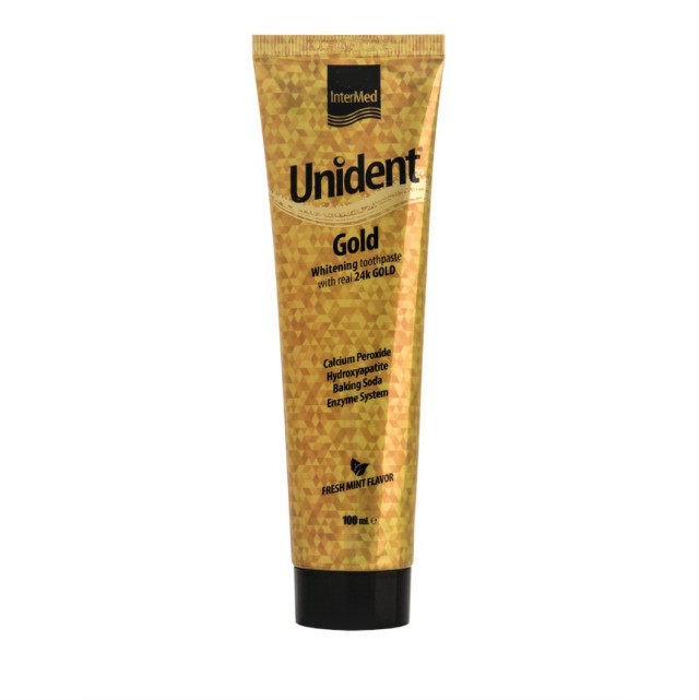 INTERMED Unident Gold Toothpaste Λευκαντική Οδοντόκρεμα 100ml