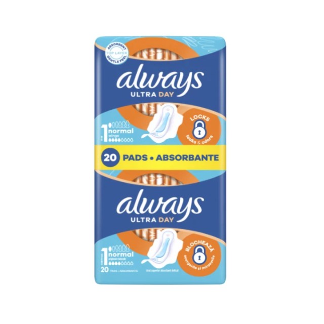 Always Ultra Day Normal Σερβιέτες με Φτερά Size 1 20τμχ