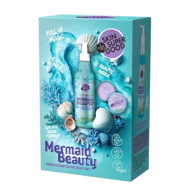 Organic Shop Mermaid Beauty Πακέτο Hydrating Shower Gel 250ml & Moisturising Shimmering Body Mousse 100ml