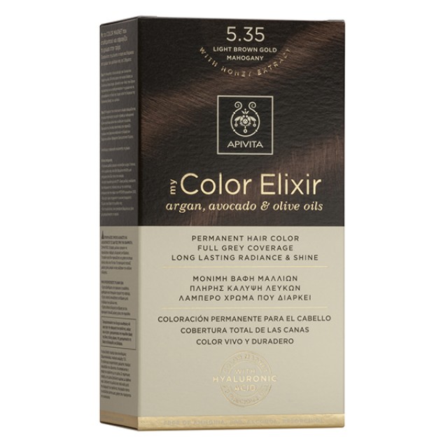 APIVITA My Color Elixir Νο 5.35 Βαφή Μαλλιών Μόνιμη Καστανό Ανοιχτό Μελί Μαόνι