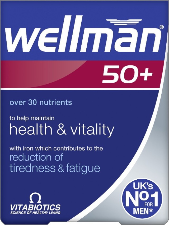 VITABIOTICS Wellman 50+, Πολυβιταμίνη για Άνδρες άνω των 50 ετών, 30 ταμπλέτες
