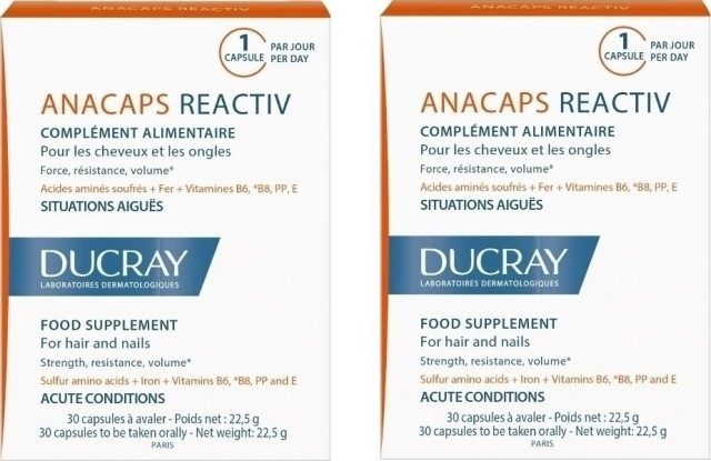 DUCRAY Promo Anacaps Reactiv, Συμπλήρωμα κατά της Αντιδραστικής Τριχόπτωσης, 2x30Caps