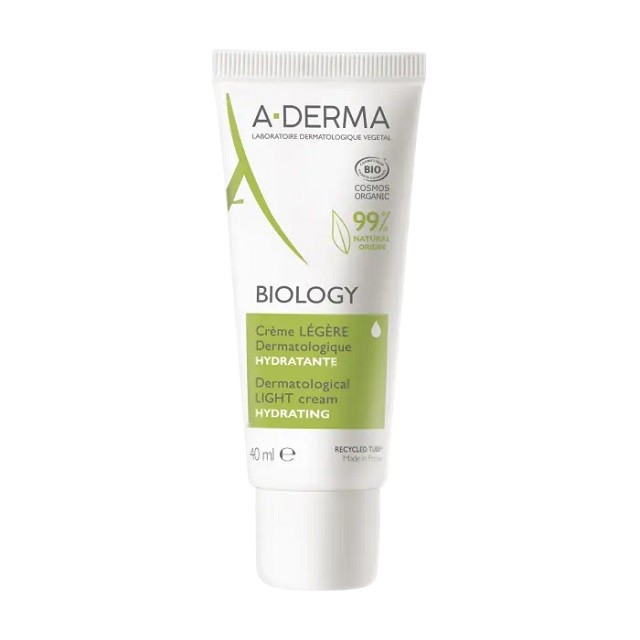 A-DERMA Biology Hydrating Light Cream Ενυδατική Κρέμα Προσώπου Με Ελαφριά Υφή, 40ml