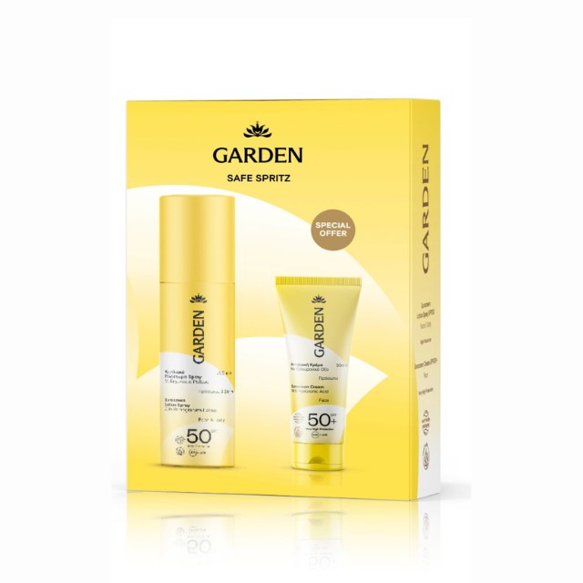 Garden Sunscreen Πακέτο Αντιηλιακό Spray Προσώπου & Σώματος SPF50 200ml & Αντηλιακή Προσώπου SPF50+ 50ml
