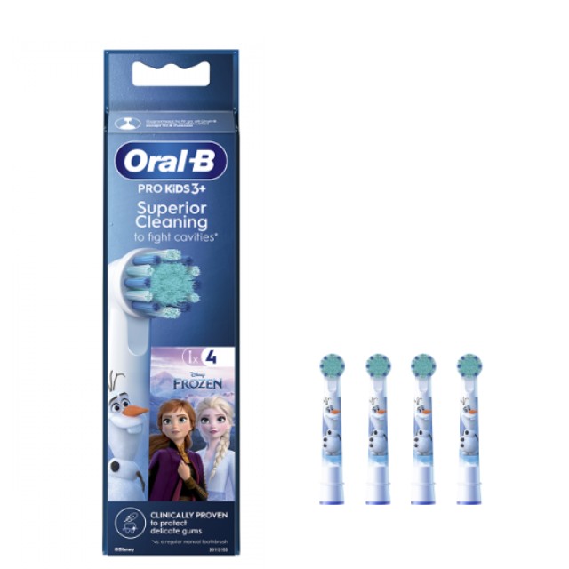 Procter & Gamble Oral-B  Ανταλλακτικές Κεφαλές Pro Kids 3+ Superior Cleaning Frozen Ηλεκτρικής Οδοντόβουρτσας 4τμχ